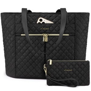 Laptop Bag for Women 15 inch,Diamond Quilted Work Tote Bags Womens Laptop Tote Computer Shoulder Bags - 1 of 4