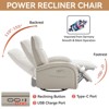 CAVINAS 3-in-1 Rocking Recliner Chair with Swivel, Adjustable Lumbar Support & USB Charging Ports, Modern Accent Chair for Living Room - 3 of 4