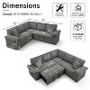 TiramisuBest 5 Seats Sectional Corduroy Sleeper Sofa with Pull Out Couch Bed, L Shape Modular Sofa with Storage Seat, USB & Cup Holders, Dark Grey - 2 of 4