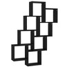vidaXL Wall Cube Shelf Black 35.4 in.x5.9 in.x46.9 in. Engineered Wood - 2 of 4