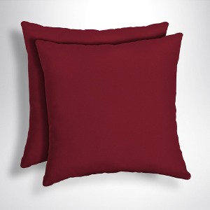 2pk Caliente Canvas Texture Square Outdoor Throw Pillows Berry - Arden Selections, Pink