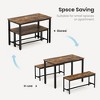 Dining Table Set 3 Piece Kitchen Dining Room Table Set With 2 Dining Benches Farmhouse 4-Person Rectangle Dinette For Kitchen Party Room Small Space - 4 of 4