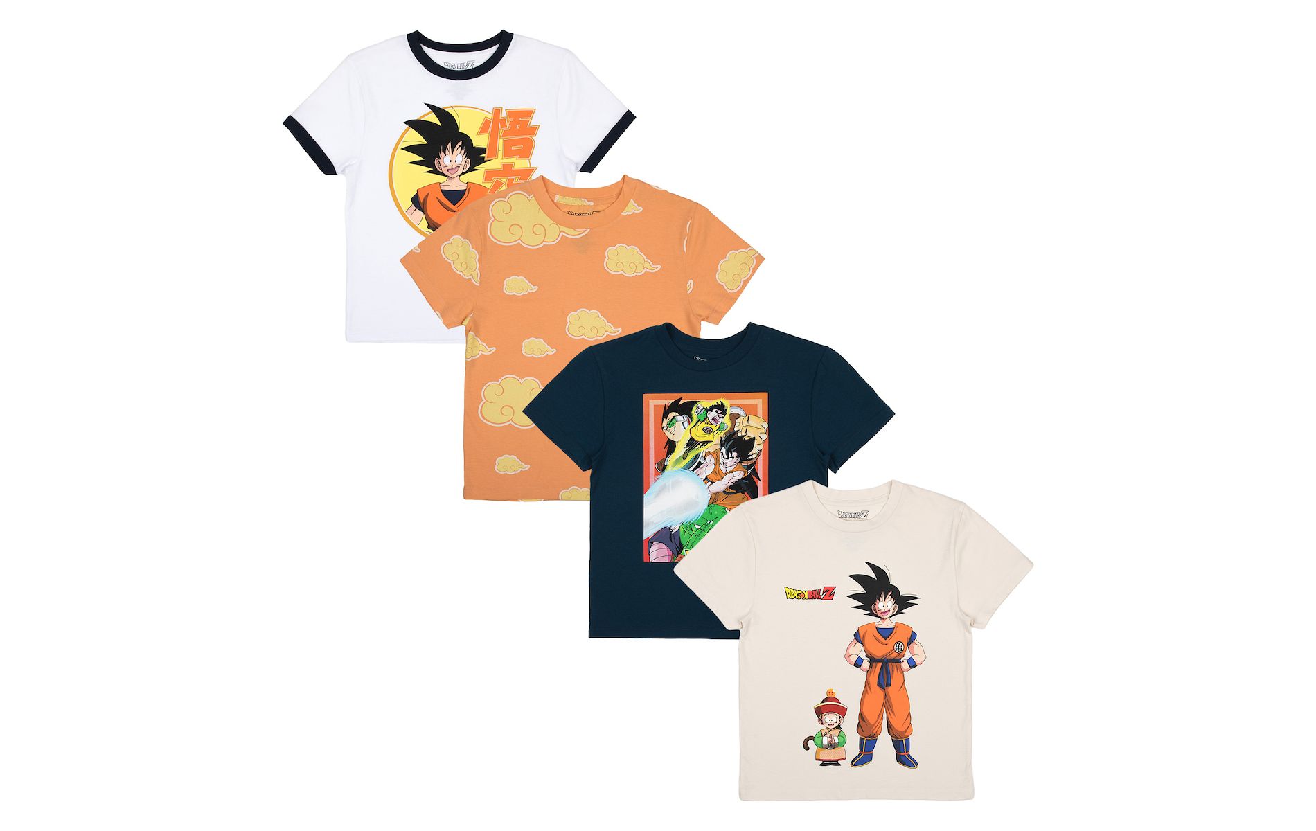 Dragon Ball Z Characters Crew Neck Short Sleeve 4pk Boy's Tees