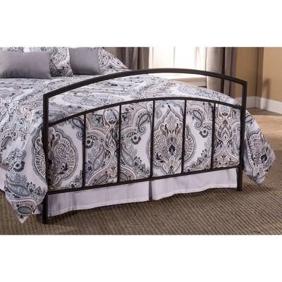 Textured Black Metal Queen Bed with Headboard and Footboard