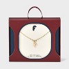 14K Gold Dipped Enamel "F" Initial Pendant Necklace - A New Day™ Gold/White - 3 of 4