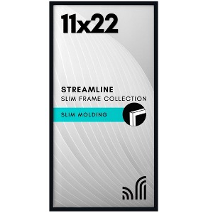 Americanflat 11x22 Newspaper Frame Polished Plexiglass - Display Assorted Media Articles - Thin Border Picture Frame for Wall Display - Black - 1 of 1