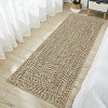 Modern Braided Print Rug, Washable Non-Slip Carpet, Low Pile Stain-Resistant Indoor Rug for Living Room, Linen - 2 of 4