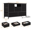 Dresser TV Stand with Power Outlet & LED Lights for 55'' TV，8 Drawers Entertainment Center, Fabric Chest of Drawers with Wood Top,  Black - 4 of 4