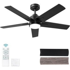 BestParts 48 Inch Black Ceiling Fan with Light and Remote Control.Noiseless,Dimmable, 3CCT,6 Speeds Reversible, Modern DC Ceiling Fans for Indoor Use - 1 of 4