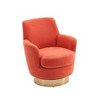 CAVINAS Swivel Accent Chair, Velvet Fabric Living Room Chair with Stainless Steel Base, Barrel Reading Chair for Living Room, Bedroom - 4 of 4