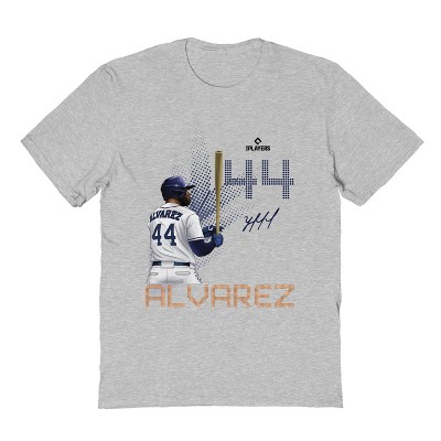 MLBPA Men's Alvarez Pw Licensed Houston Astros Jordan Alvarez Houstondynamic Pose 44 Short Sleeve Graphic Cotton T-Shirt - Sport Grey XL