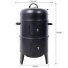 SEVOBAL Grill Cookware 3-in-1 Vertical Charcoal Smoker Grill, Portable BBQ Smoker for Camping, Backyard Cooking, Black, 20.25"*16.88"*32.63" - 2 of 4