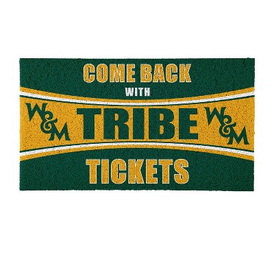 Evergreen Come Back with Tickets William & Mary 28" x 16" Woven PVC Indoor Outdoor Doormat