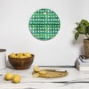 Angela Minca Watercolor green grid Cutting Board - Round - 3 of 3