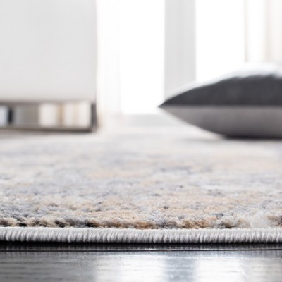 Elysian Grey and Gold 79" Square Synthetic Area Rug