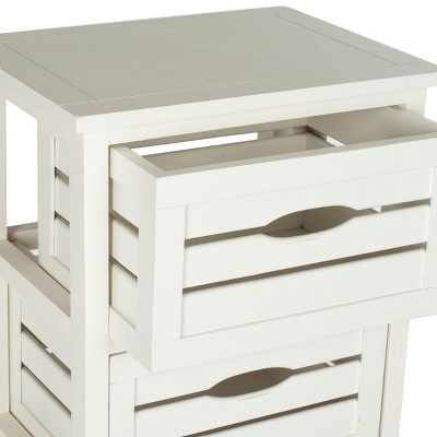 Coastal White Pine 5-Drawer Lingerie Chest with Slatted Crates