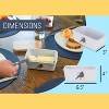 Nat & Jules Dean Crouser Bluebird Watercolor White 6.5 x 4 Ceramic and Bamboo Butter Dish - 2 of 4