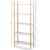 Nordlys 6-Tier White Pine Bookshelf Modern Design Style Living Room - 4 of 4