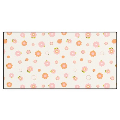 marufemia Sweet peach pink and orange Desk Mat