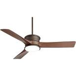 54" Casa Vieja Key West Modern Indoor Outdoor Ceiling Fan with Dimmable LED Light Remote Emperial Bronze Walnut Opal Glass Wet Rated for Patio House