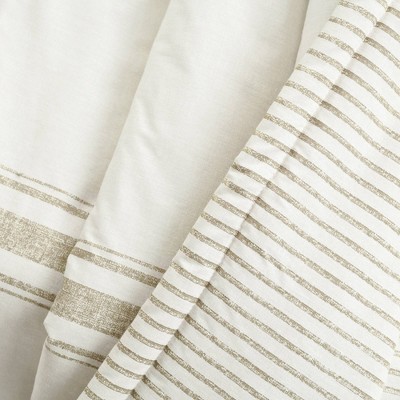 Neutral Cotton Reversible Striped Throw Blanket 60" x 50"