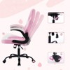FONTOI Swivel Office Chair with Lumbar Support and S-shaped Backrest, Gaming Chair with Padded Armrests, Pink, 25.3"*41.8"*25.3" - 4 of 4