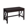 KTMBDW 47¡± Computer Desk with 2 Drawers, Home Office Desk with Storage, Executive Desk with X Frame for Home Office & Studio, Brown - 4 of 4