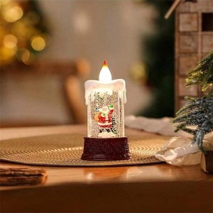AEELLEEA Christmas Snow Globe Lantern - Candle-Shaped Santa, Water Glittering, Battery Powered Xmas Tree Gift - 1 of 4