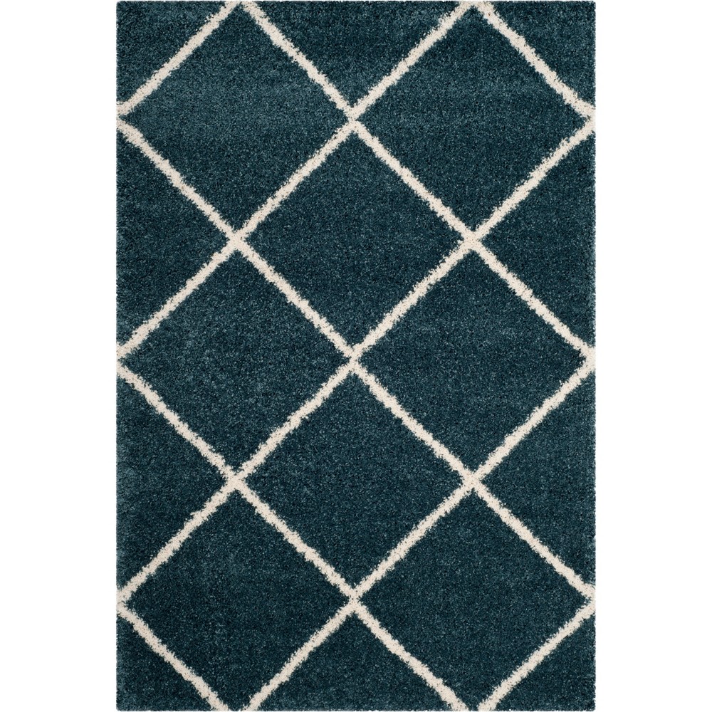 5'x7' Hudson Shag Area Rug Slate Blue/Ivory - Safavieh