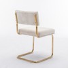 A&A Furniture,Modern Dining Chairs with Corduroy Fabric,Gold Metal Base, Accent Armless Kitchen Chairs with Channel Tufting, , Set of 2, Beige - 3 of 4