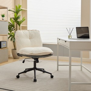 360° Rolling Swive Elegant Design Computer Chair Oversize Seat Cirss Cross Chair with Wheels - 1 of 4