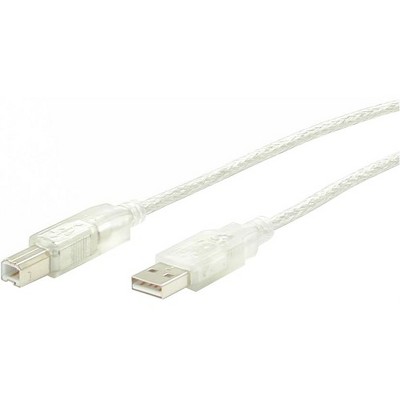 StarTech.com Transparent USB 2.0 cable - 4 pin USB Type A (M) - 4 pin USB Type B (M) - 10 ft - Type A Male - Type B Male - 10ft - Transparent