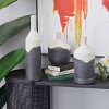 CosmoLiving by Cosmopolitan Ceramic Vase Set of 3 Black: Modern Stoneware, Amphora Shape, Tabletop Decor - 2 of 4