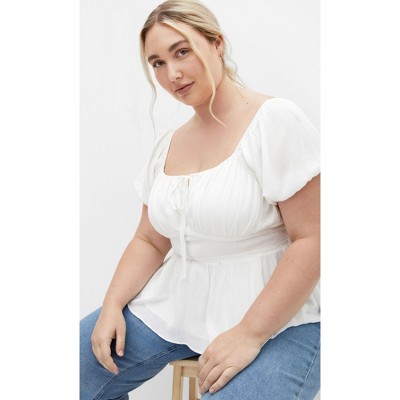 Women's Plus Size Ebony Top - ivory | CITY CHIC