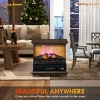 SEVOBAL Fireplace Insert Heater Mantel 3D Flame Quartz Fireplace Stove Bottom Air Outlet Fire Place Panoramic 3-Side View, Brown, 32"*15"*34" - 4 of 4