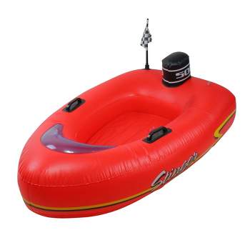 Swimline 48" Inflatable 1-Person Stinger Speedboat Swimming Pool Raft Float - Red/Black