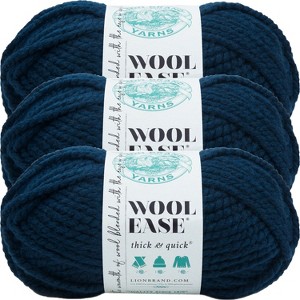 (3 Pack) Lion Brand Wool-Ease Thick & Quick Yarn - Petrol Blue - 1 of 3