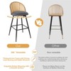 Bekrvio 29'' Counter Height Bar Stools, 360° Swivel Upholstered Faux Leather - 3 of 4