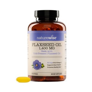 NatureWise Flaxseed Oil Fish Free Omega 3 6 9 with ALA - Made With Organic Flaxseed Oil - Cold Pressed, Non-GMO - 1 of 4