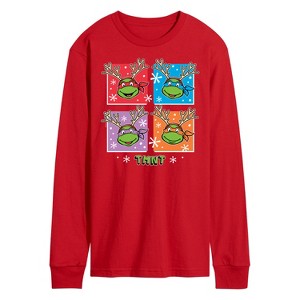 Men's - Teenage Mutant Ninja Turtles - Reindeer Turtles Long Sleeve Graphic T-Shirt - 1 of 3