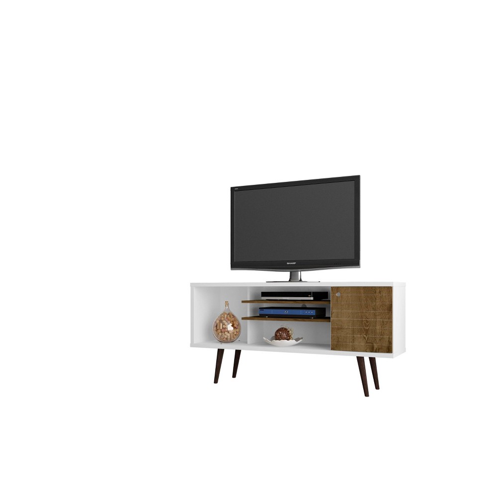 Photos - Mount/Stand 53.14" Liberty TV Stand for TVs up to 50" White/Rustic Brown - Manhattan C