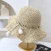 Anna-Kaci Women's Hand - Crocheted Straw Sun Hat with Floral Accents - 3 of 4