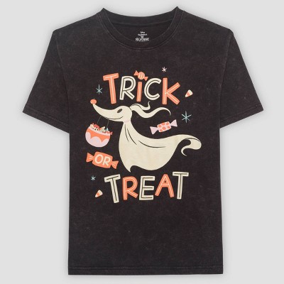 Kids' The Nightmare Before Christmas Zero Trick or Treat Short Sleeve Graphic T-Shirt - Black