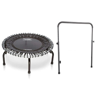 Jumpsport 350 Indoor Portable Lightweight Safe Stable Heavy Duty 39 inch Fitness Trampoline With Handle Bar Accessory And Workout Dvd Black Target