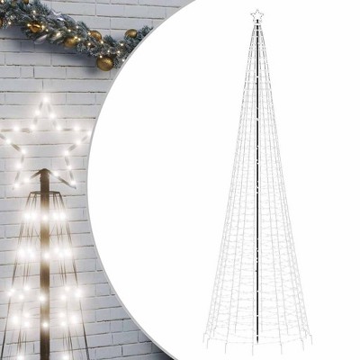 vidaXL LED Christmas Tree with Spikes 1554 LEDs Cold White 16.4ft