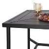32" Outdoor Square Stainless Steel Bar Table with Umbrella Hole - Captiva Designs: Weather-Resistant, 4-Seater - 3 of 4