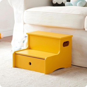 Kings Brand Furniture Wooden Toddler Step Stool for Kids with Storage for Bedroom, Bathroom, Kitchen - 1 of 4