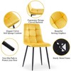LOVMOR Mid-Century Velvet Dinning Chairs of 4 w/Upholstered Seat and Square-Patterned Backrest,Metal Legs for Dining Room,Living Room - 4 of 4