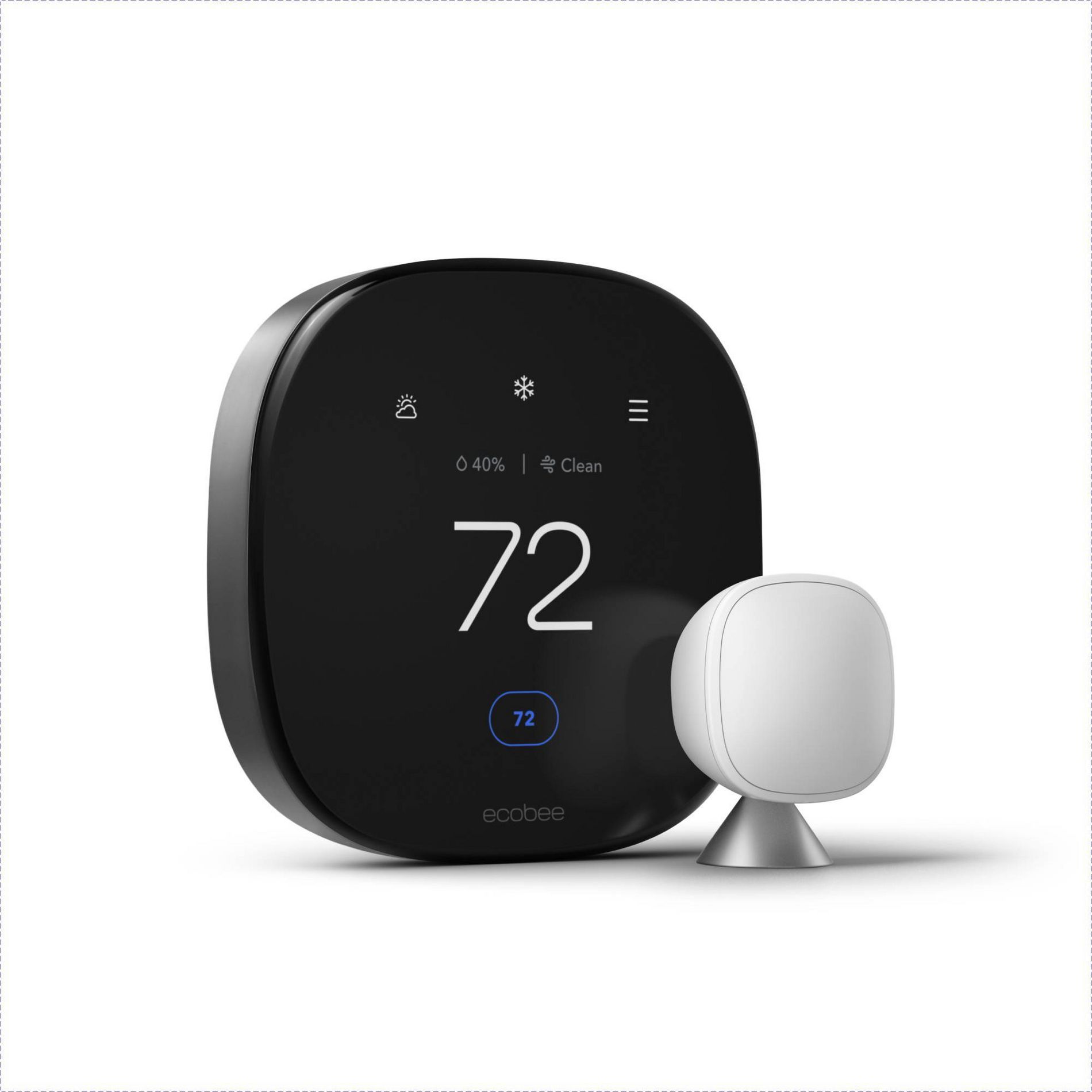 ecobee Smart Thermostat Premium: Wi-Fi, Voice Control, Touch Screen, Smartphone App, IFTTT, Alexa, Google Assistant Compatible