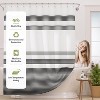 Bath Shower Curtain, Washable Cloth Black Shower Curtain Sets with 12 Shower Curtain Hooks, Fabric Rustic Black and White Striped Curtain - 3 of 4